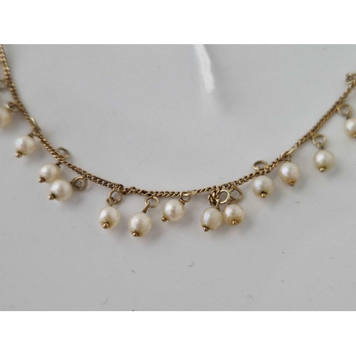 439 - A pearl fringe necklace 9ct 16 inch