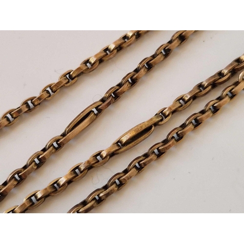 459 - A FANCY CHAIN WITH CYLINDER CLASP 9CT 18 INCH 11.3 GMS