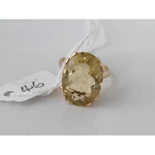 46 - A large citrine dress ring 9ct size O 5 gms