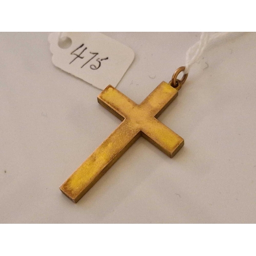 475 - A antique cross pendant 9ct 4 cm long 3.3 gms