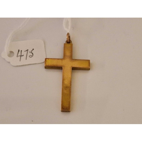 475 - A antique cross pendant 9ct 4 cm long 3.3 gms