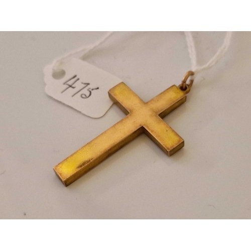 475 - A antique cross pendant 9ct 4 cm long 3.3 gms