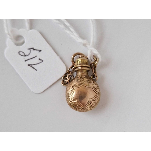 512 - A rare Victorian scent bottle opening charm 9ct Birmingham 1894