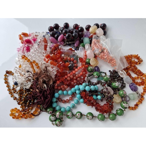 522 - A large bag of assorted bead necklaces