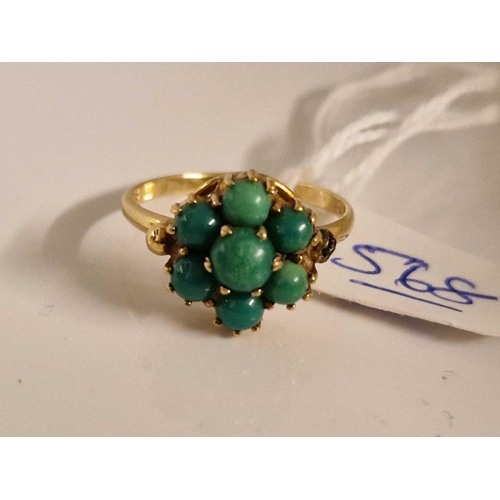 568 - A turquoise ring 9ct size Q 2.7 gms