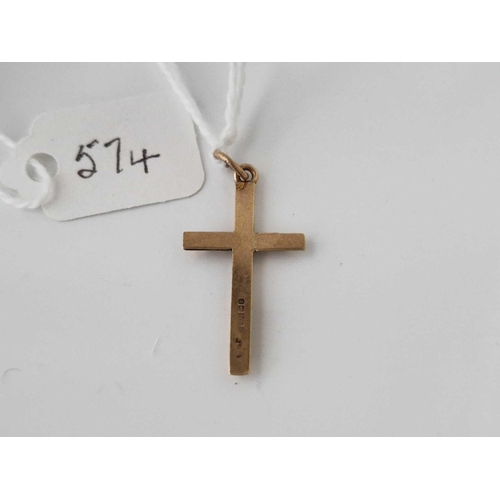 574 - A cross pendant 9ct 1.3 gms