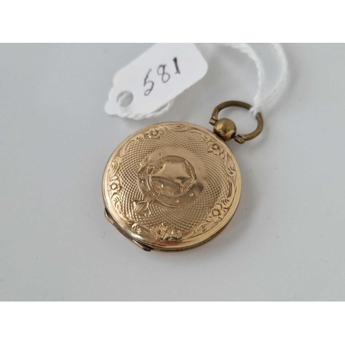 581 - A antique gold back and front locket