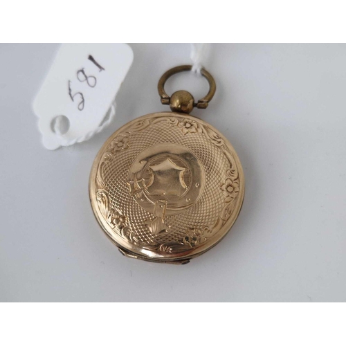 581 - A antique gold back and front locket