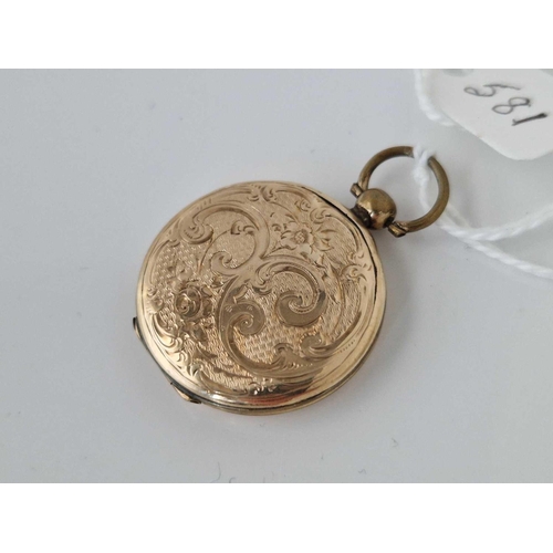 581 - A antique gold back and front locket