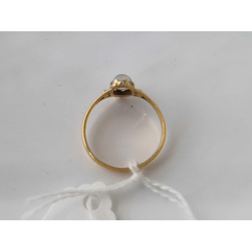 588 - A VICTORIAN RING SET WITH MOONSTONE 22CT GOLD SIZE R 3.4 GMS