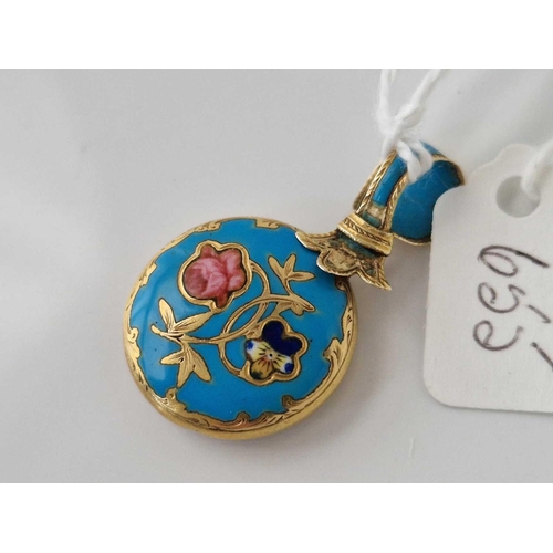 655 - A Victorian circular gold and enamel locket pendant