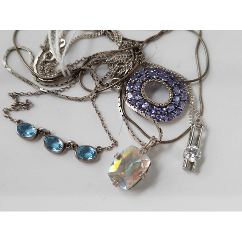 664 - Four fancy silver necklaces