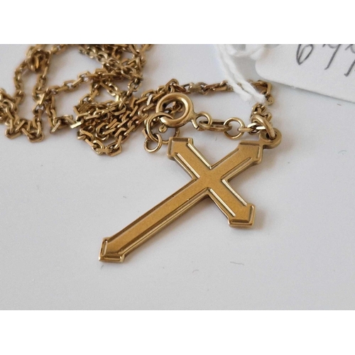 677 - A cross pendant neck chain 17 inch  9ct 6.5 gms