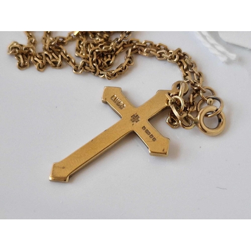 677 - A cross pendant neck chain 17 inch  9ct 6.5 gms