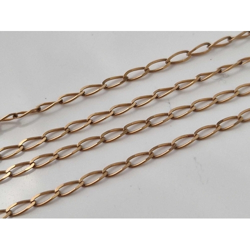 687 - A flat link neck chain 9ct 21 inch 2.7 gms