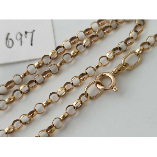 697 - A neck chain 9ct 19 inch 5.1 gms