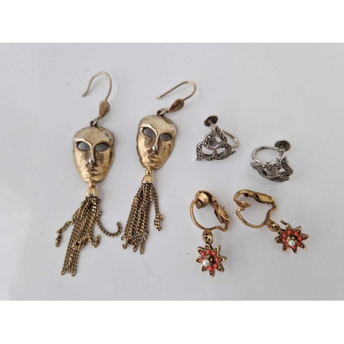 704 - Three pairs of assorted earrings