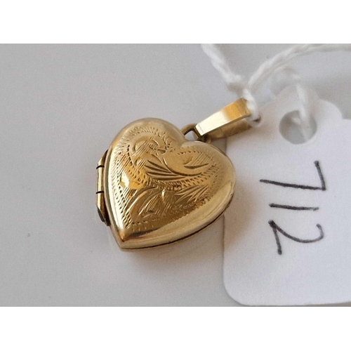 712 - A heart locket 9ct 1.8 gms