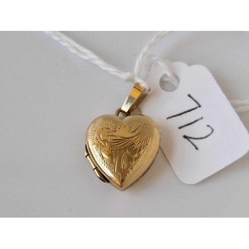 712 - A heart locket 9ct 1.8 gms