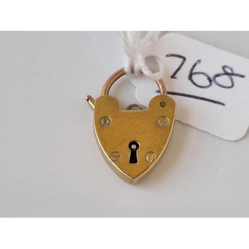 768 - A padlock clasp 9ct 2.1 gms