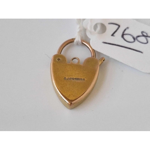 768 - A padlock clasp 9ct 2.1 gms