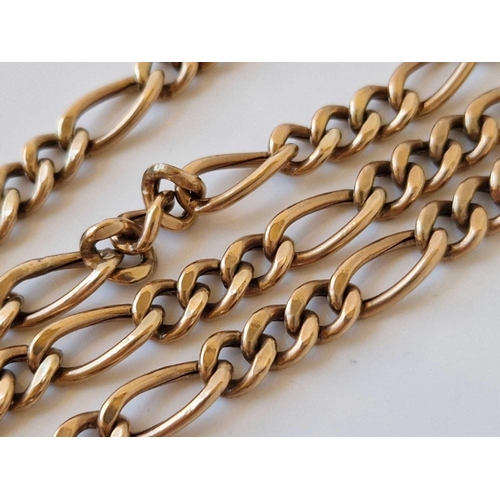 777 - A FIGARO LINK ALBERT STYLE CHAIN 9CT 18 INCH 20.8 GMS