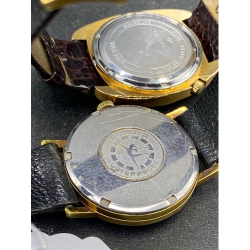 810 - Two BULOVA wrist watches with seconds sweep and date apertures