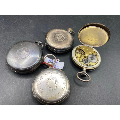 818 - Four gents silver pocket watches