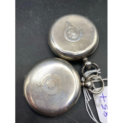 857 - Two gents silver pocket watches with seconds dials