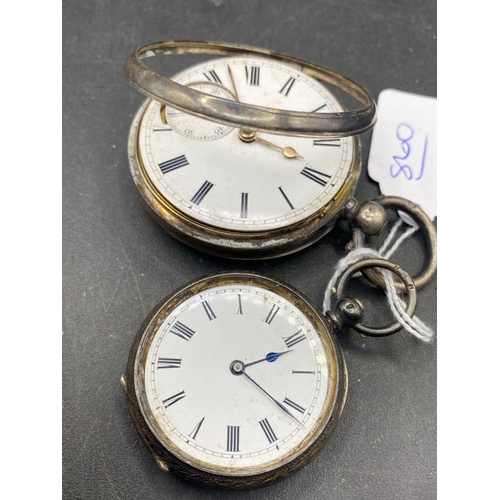 860 - A gents silver pocket watch and ladies silver fob watch AF