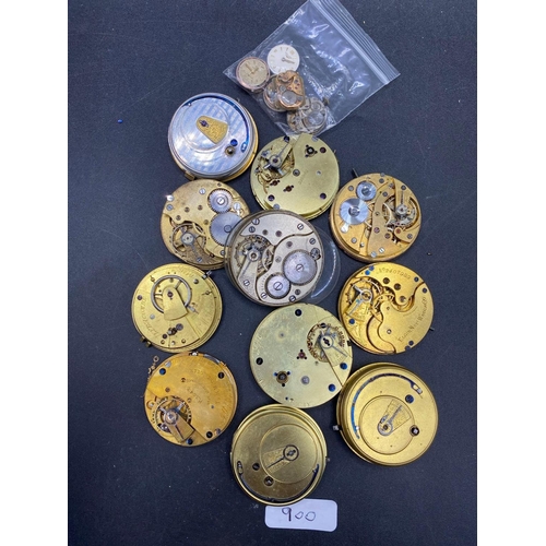 900 - A Bag of Assorted Pocket Watch Movments together Two Omega, Two Tudor and other Wrist Watch Movement... 