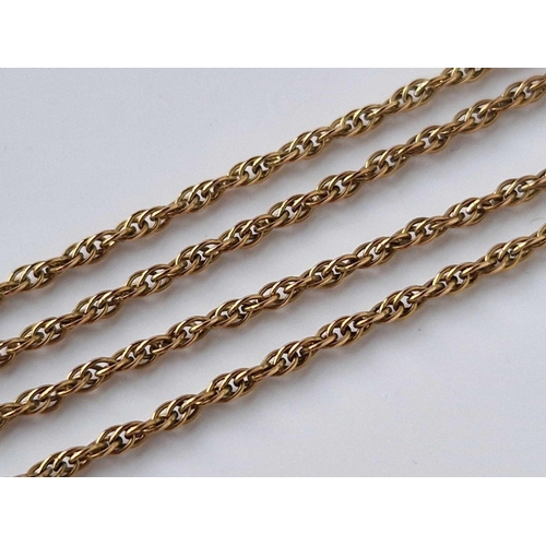 91 - A long rose gold neck chain 9ct 21 inch 4.2 gms