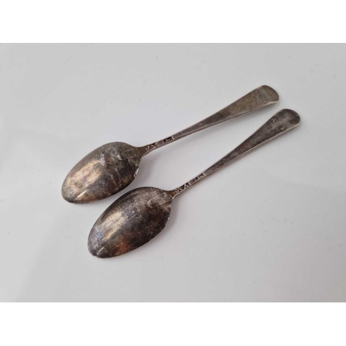 927 - Pair of bottom marked teaspoons By S A. 27gms