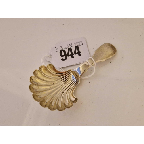 944 - Newcastle caddy spoon with shell bowl . 1811 By T W