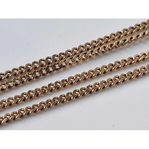 95 - A flat curb link neck chain 9ct 24 inch 7.8 gms