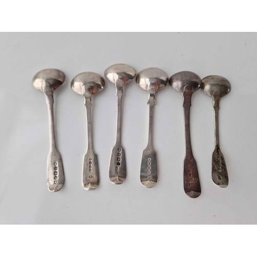 987 - Group of six Georgian and Victorian salt spoons, one Exeter