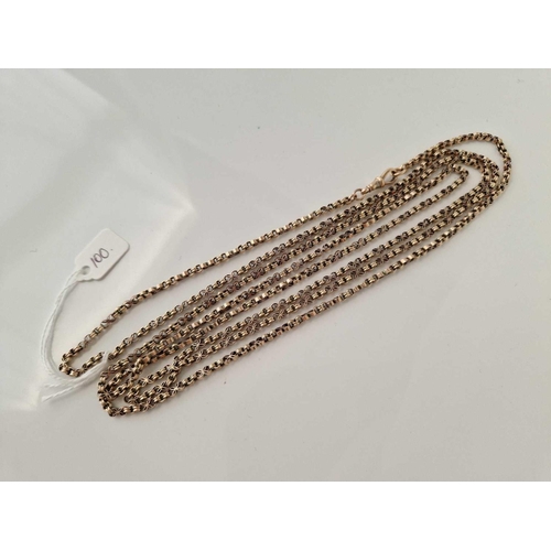 100 - A GOOD GUARD CHAIN, 9ct, 62 inch, 34.8 g.