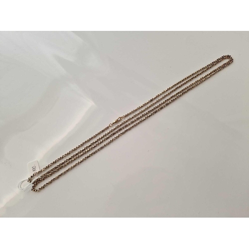 100 - A GOOD GUARD CHAIN, 9ct, 62 inch, 34.8 g.