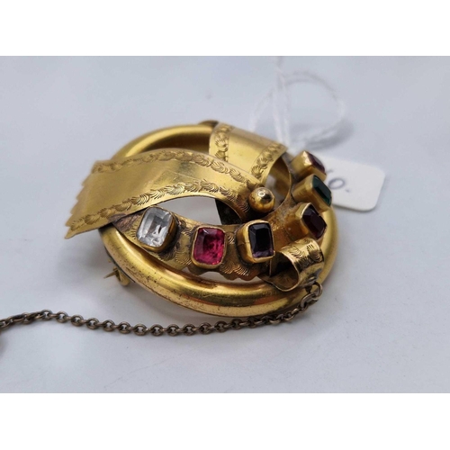 150 - A VICTORIAN REGARD BROOCH 15CT GOLD 12.7 GMS