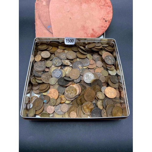 1500 - Heavy tin of coins