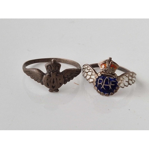 218 - Two RAF rings and two RAF brooches