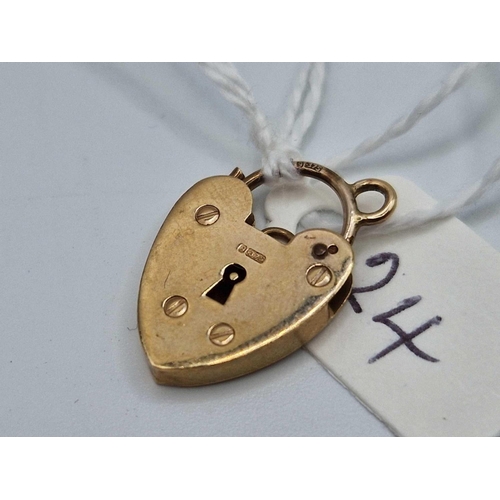 24 - A padlock clasp 9ct 1.6 gms