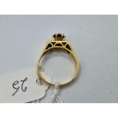 25 - A diamond solitaire ring 18ct gold size N 3.6 gms