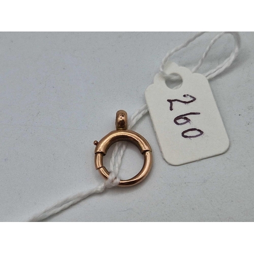 260 - A Victorian bolt ring clasp, 9ct, 1.2 g