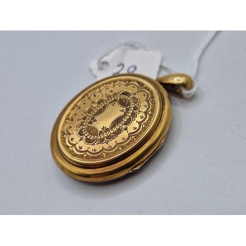 29 - A VICTORIAN PENDANT LOCKET 15CT GOLD 13.8 GMS