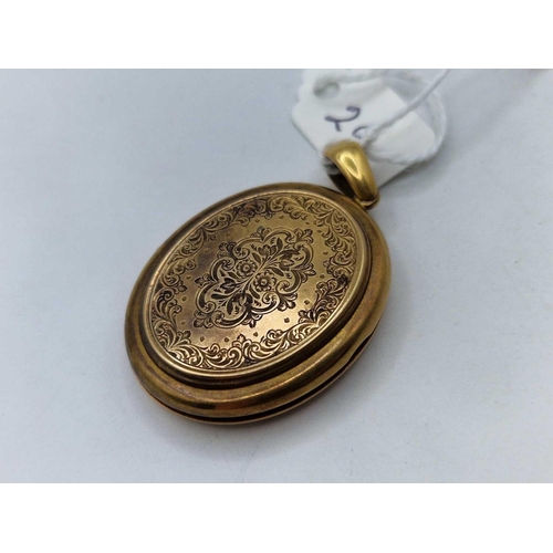 29 - A VICTORIAN PENDANT LOCKET 15CT GOLD 13.8 GMS