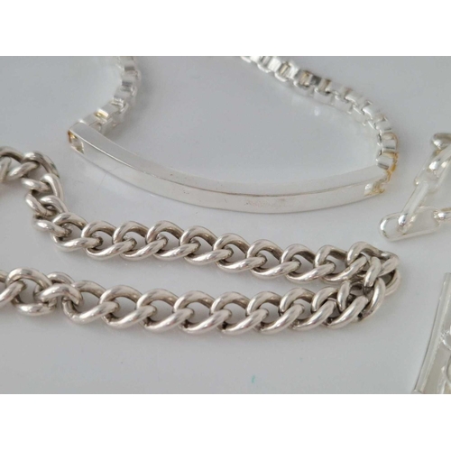 36 - Five silver bracelets 75 gms