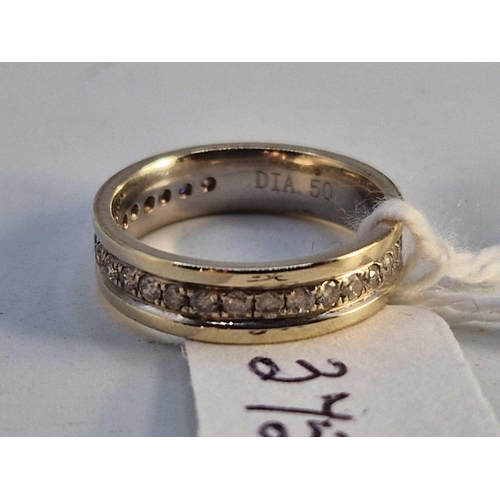 375 - A three quarter diamond eternity ring, 0.5 ct diamonds, 9ct, 3.3 g.