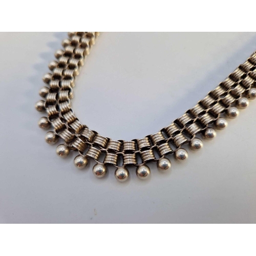 379 - A Victorian silver collar, 17 inch, 52 g.