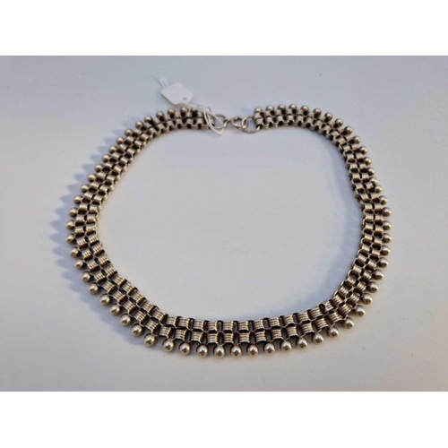 379 - A Victorian silver collar, 17 inch, 52 g.